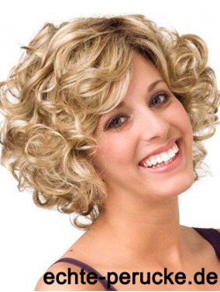 Curly Blonde Layered 10 Zoll Kaufen Sie Echthaar Perücken