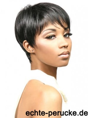 African Wigs With Synthetic Capless Cropped Length Boycuts Straight Style