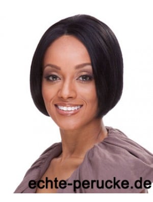 Indian Remy Bobs Short Black Straight Front Lace Wigs UK Human Hair