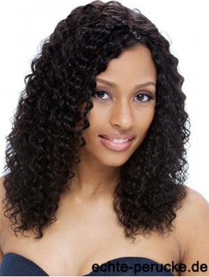 Human Full Lace Perücken UK Black Color Curly Style