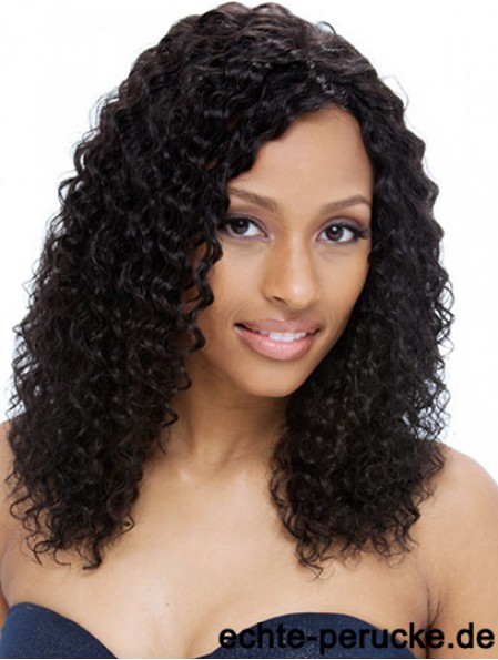 Human Full Lace Perücken UK Black Color Curly Style