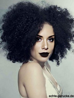 Spitze Front Remy Human Chin Länge Capless Afro Kinky Human Hair Perücken