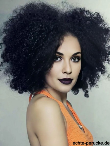 Spitze Front Remy Human Chin Länge Capless Afro Kinky Human Hair Perücken