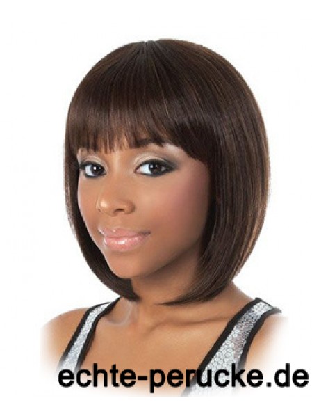 Bobs Blonde Capless Straight Kinn Länge Black Woman Perücken