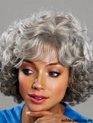 Kinnlänge Curly Grey Gute Afroamerikaner Perücken
