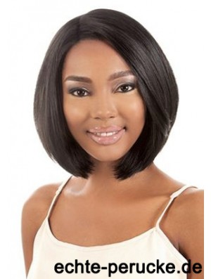 11 Zoll Kinn Länge synthetische schwarze Bobs Capless Hairsyles für schwarze Frau
