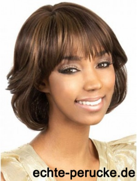 Kinnlänge Brown Wavy Bobs Erstaunliche Afroamerikaner Perücken