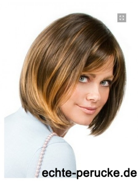 Capless Chin Länge gerade gerade blonde beliebte Bob Perücken