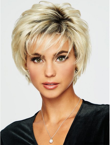 Boycuts Blonde Wavy 5 inch Cropped Synthetic Wigs