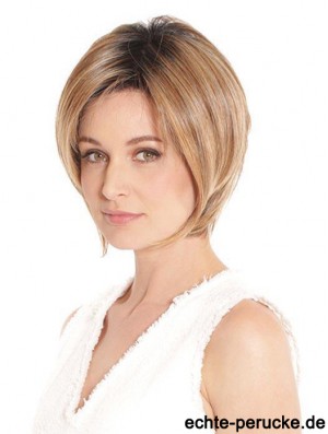 Blonde Designed Straight Short Synthetic Bob Perücken