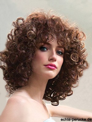 Damen Synthetische Perücken Schulterlange Curly Style Layered Cut