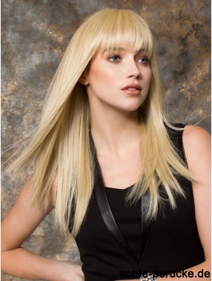 Lange blonde synthetische Perücken Monofilament blonde Farbe mit Pony