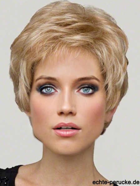 Synthetische Spitze Front Perücken Blonde Farbe verkürzte Länge Boycuts