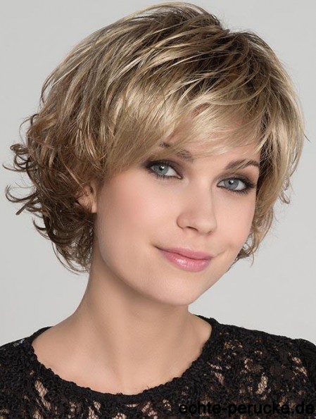 Blonde ideale gewellte kurze synthetische Bob Perücken