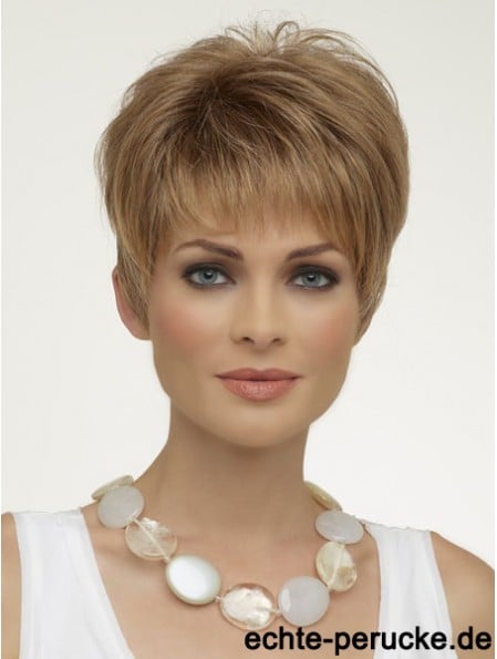 Natural Synthetic Wigs Boycuts Cropped Length Blonde Color