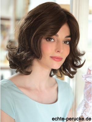 Neue 12  inchBrown Shoulder Length Layered Wavy Lace Perücken