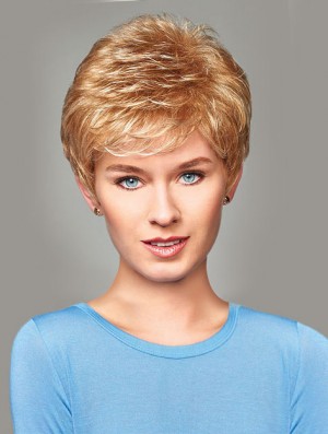 Kaufen Sie Synthetic With Capless Short Length Blonde Color