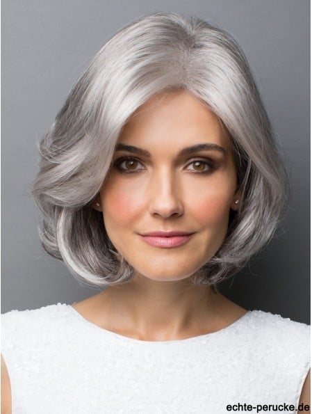 Capless Platinum Blonde 10 inch Chin Length Layered Synthetic Wigs