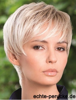 Synthetische Haarperücke Boycuts Straight Style Blonde Farbe Kurze Länge