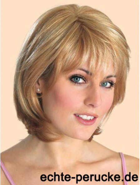 Günstige synthetische Spitze Front Perücken Straight Style Blonde Farbe Kinn Länge