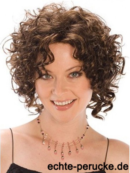 Hitzebeständige synthetische Perücken Curly Style Brown Color Classic Cut