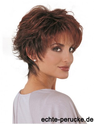 Synthetische Mode Perücken Classic Cut Short Length Auburn Farbe