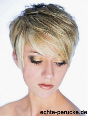 Beste synthetische Perücke Boycuts Cropped Length Blonde Farbe