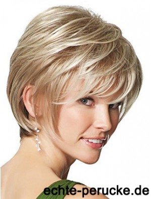 Synthetische Perücken UK Nur Straight Style Short Length Blonde Farbe