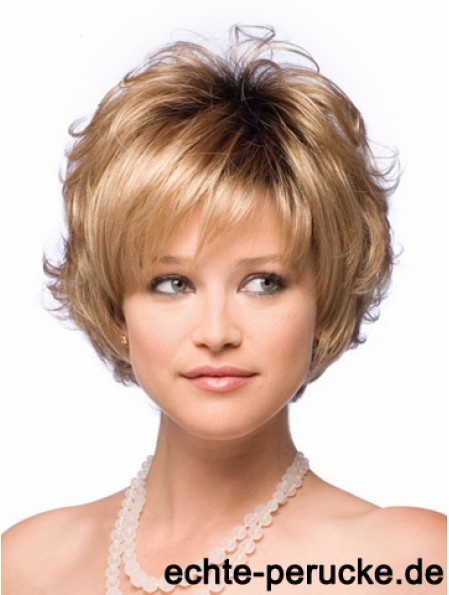 Synthetic Hair UK Mit Capless Short Length Blonde Farbe