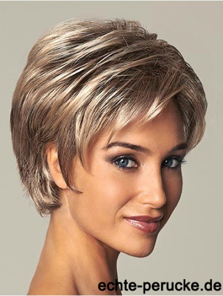 Kurze Damen synthetische Perücke mit Lace Front Straight Style Layered Cut