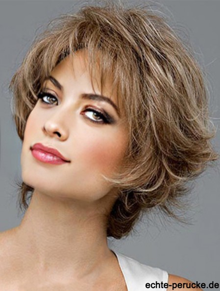 Günstige synthetische Haare UK Layered Cut Short Length Wavy Style