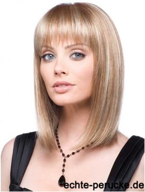 Front Lace Wig Synthetic With Straight Hair Style Blonde Color