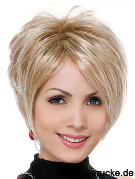 Großhandel synthetisches Haar UK Blonde Farbe Boycuts Straight Style