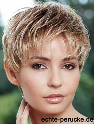 Günstigste 6 Zoll Straight Blonde Boycuts Short Perücken