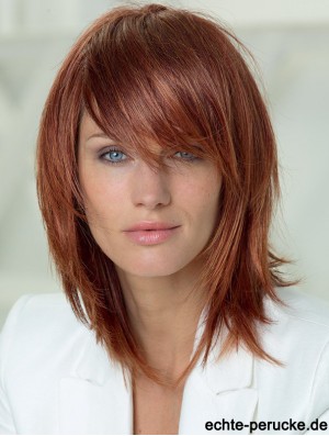 14 Zoll gerade geschichtete Capless Auburn Soft Long Perücken