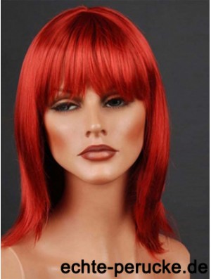 Synthetische Lacefront Perücke Monofilament Straight Style rote Farbe mit Pony