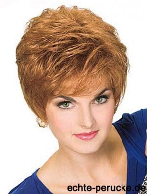 Cropped Straight Boycuts Blonde Style 100% Hand-tied Wigs