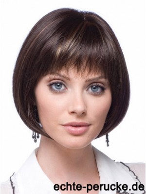 Günstige synthetische Spitze Perücken Kinn Länge Bobs Cut Brown Farbe