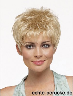 Cropped Boycuts Straight Blonde Online Synthetische Perücken