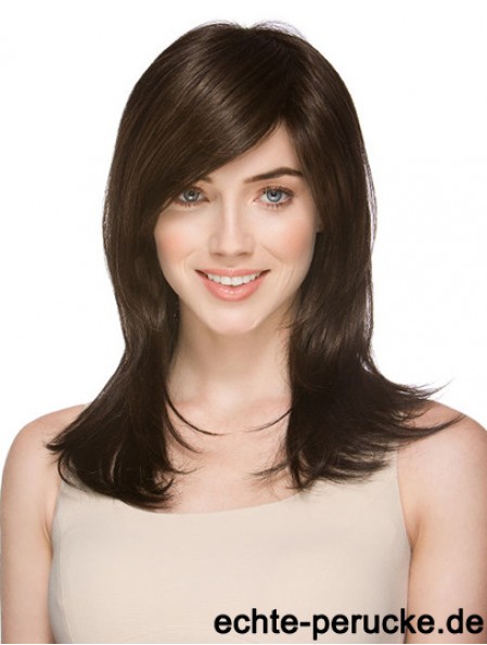 Sehr billige synthetische Perücken Layered Cut Straight Style Brown Farbe