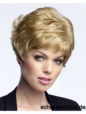 Ideal Blonde Cropped Curly Boycuts Lace Front Perücken