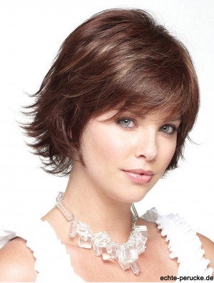 Perfekte Auburn Short Wavy Layered Lace Front Perücken