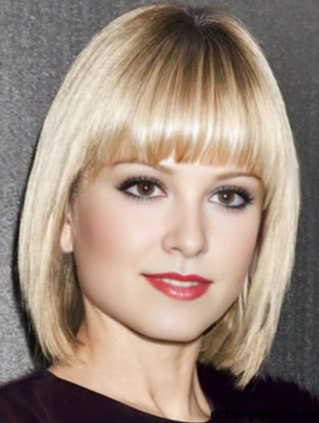 Blonde Kinn Länge Spitze Vorderseite 11 Zoll  Perücken