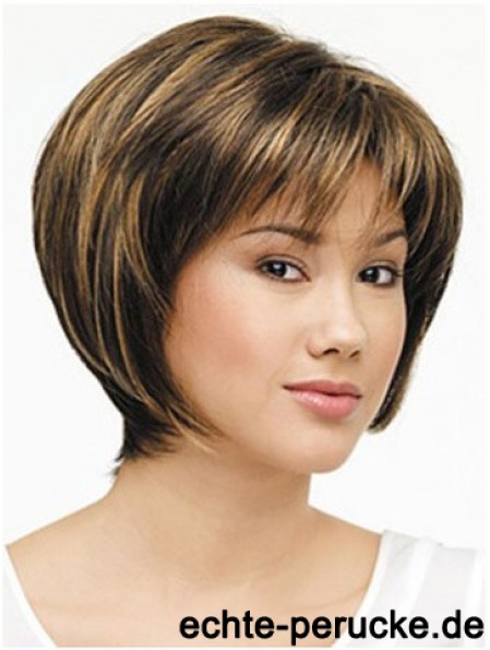 Lace Front Chin Length Straight Brown Designed Bob Wigs