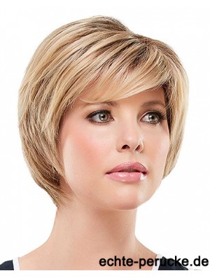 Erschwingliche Blonde Short Straight Layered Lace Front Perücken