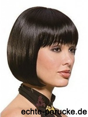 Kinnlange Bobs Straight Black Sassy Synthetic Perücken