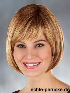 Kinn Länge Blond Beliebte 10 Zoll Straight Bob Perücken