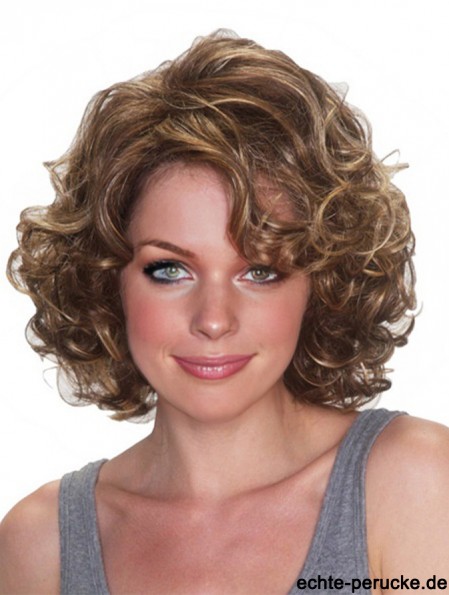 Günstige Perücken UK Synthetic Curly Style Kinn Länge Layered Cut