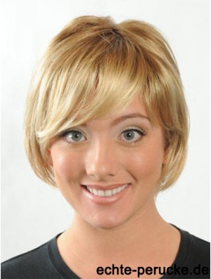 Kurze Bobs gerade blonde moderne synthetische Perücken