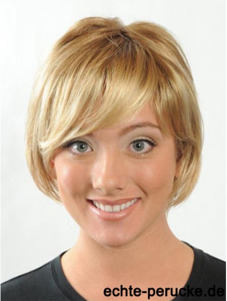 Kurze Bobs gerade blonde moderne synthetische Perücken